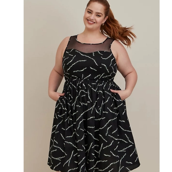 UNIVERSAL MONSTERS FRANKENSTEIN MINI SKATER DRESS - MESH & STRETCH POPLIN - Picture 5 of 8